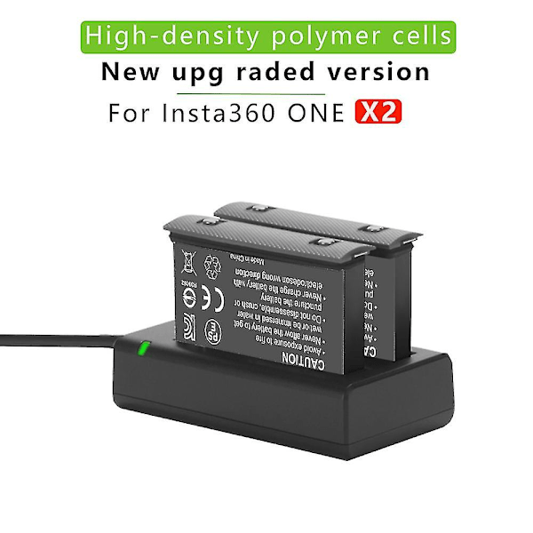 Nyt Insta360 One X2 Batteri 1800mah Universal 2 Batterioplader til Insta 360 One X 2 Action Kamera Tilbehør (3 Batterier med Oplader)