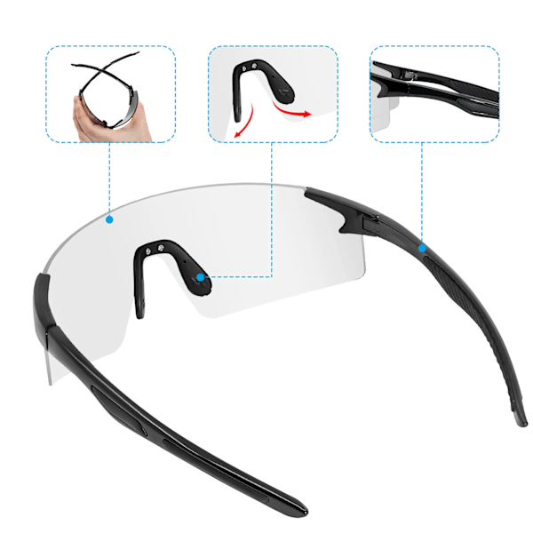 NRC Photochromic Pyöräilylasit Miesten Pyöräilylasit MTB Pyöräily Urheilu Aurinkolasit Polkupyörälasit Ulkoilulasit Gafas Ciclismo Type 7 Type 7 photochromic-1lens