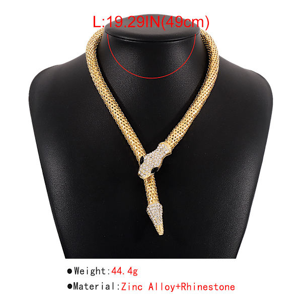 Ormhalsband, punkig personlighet hiphop-stil halsband, trendigt coolt street-fotografering, mikro-inlagt halsband