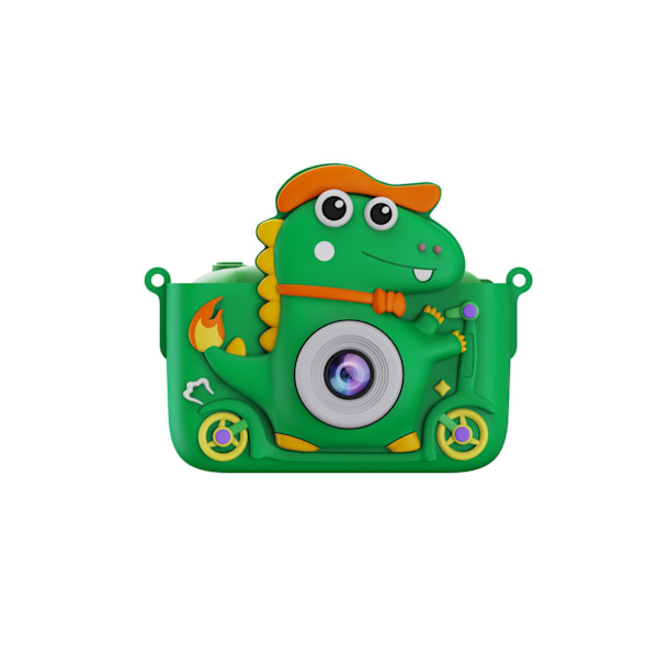 Dinosaur Kamera, Barnekamera med 2 Tommers Skjerm, 1080P, 32 GB Barne-Selfiekamera, Kan Brukes Som Gave og Leke (Grønn)