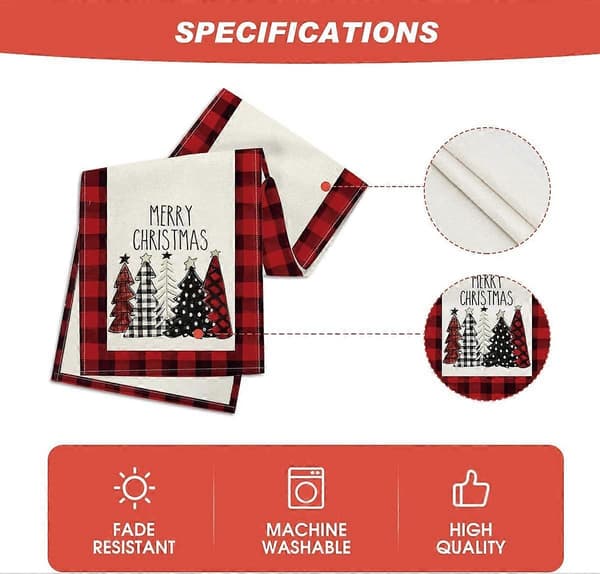 Akvarel Rød og Sort Buffalo Plaid Jul