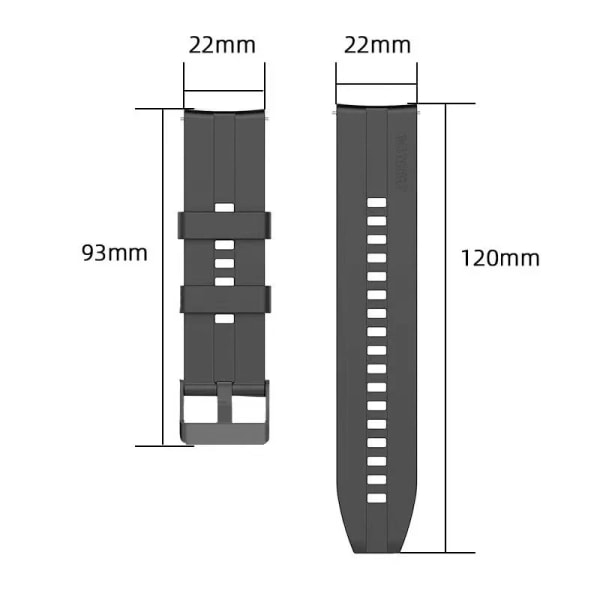 Silikonrem 22 mm för Huawei GT 2 3 4 46 mm armband för Huawei Watch3 GT4 GT2 Pro GT2e Magic2 Armband Fotbollsmönsterband A-Grey 22mm