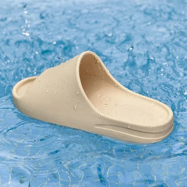 Sommar Tofflor Män Kvinnor Inomhus Eva Hög Mjuk Botten Sandaler Öppna Toe Trend Slides Ljus Strand Skor Tospappor Hem Storlek 36-45 Beige 38-39