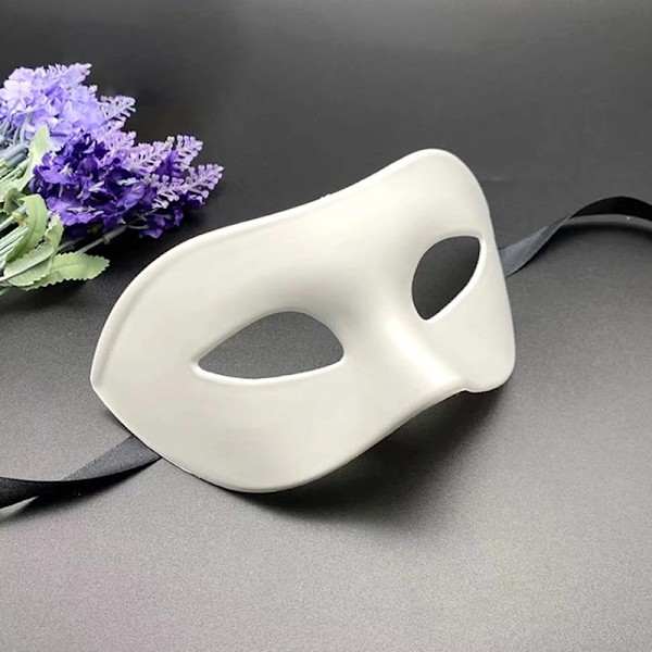 Masquerade Masker För Par Venetianska Kvinna Män Pp Cosplay Costume Carnival Prom Party Personalitet Rolig Huvudbilsansikt Masker White