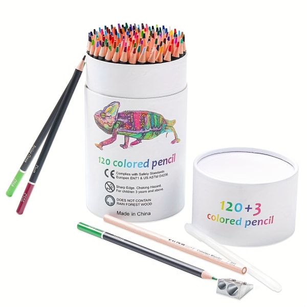 Premium färgpennor, set med 120 färger, artisters mjuka kärna med livfull färg, idealisk för att rita skissande skuggning, färgpennor för vuxna