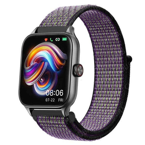 20mm 22mm Nylon Loop band För Amazfit GTS4/2/3/3pro/2e/GTS2 Mini/GTR 4 42mm/47mm/GTR2/2e/stratos bältesarmband Amazfit bip rem 49 Dune Color 20mm