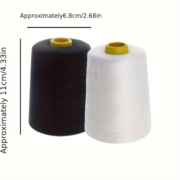 8000 meter sytråd, tøjsyning, polyester 402 tråd broderi tråd, diy symaskine, sytilbehør til tøj White