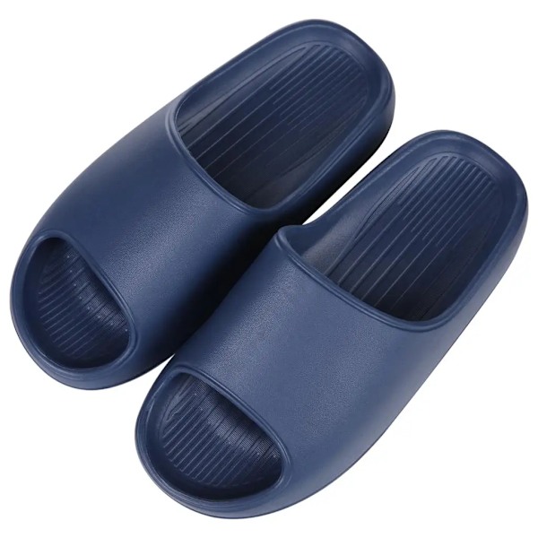 Goosecret Tjock Botten Kvinnor Tompa Nya Sommar Dusch Sandaler Inomhus Icke-Slipa Hem Skälvor Sovrum Soft Sole Sandaler För Män Navy blue 40-41(9.6-9.8 inch)