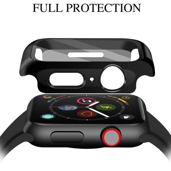 Glas + case för Apple Watch 45 mm 41 mm 44 mm 40 mm skärmskydd Bumper PC- cover för iWatch Series 3 4 5 SE 6 7 8 9 Tillbehör Clear Series 4 5 6 SE 44mm