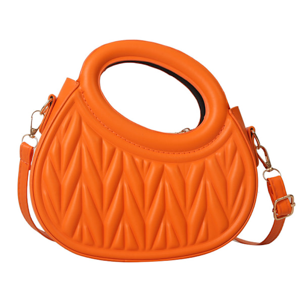 Cross-Border Miumiu Taske Kvinde 2024 Ny Stilful Tekstureret New Moon Taske Trendy Match Niche Bærbar Skuldertaske Orange