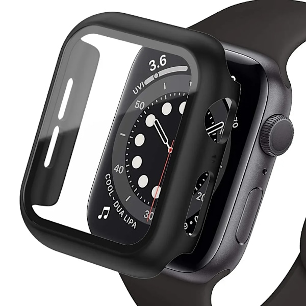 Karkaistu lasisuoja Apple Watch SE -kotelolle 9 8 7 6 5 4 38 40 mm lisävaruste näytönsuoja iWatch sarja 44 mm 45 mm 41 mm 42 mm Black 2 Series 4654 SE 44MM