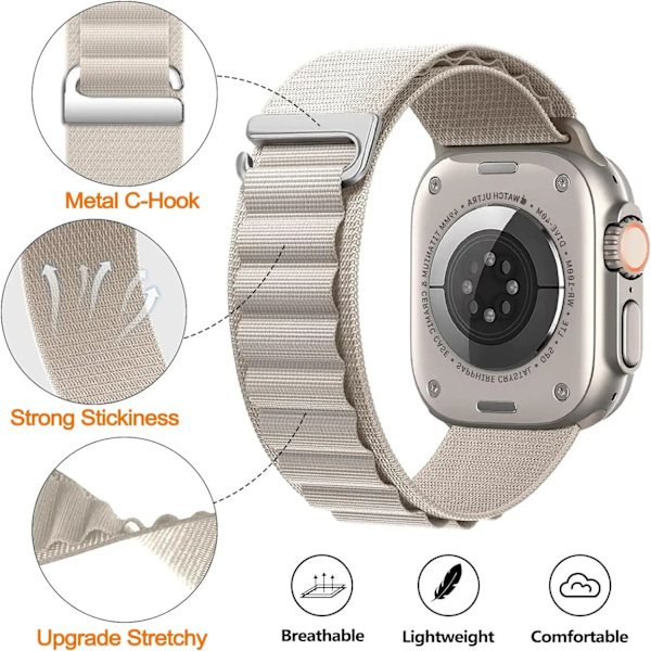 Alpine Loop Rem For Samsung Galaxy Watch 7 Ultra 47mm Bånd Sport Armbånd Nylon Urrem Til Samsung Galaxy Ultra Tilbehør 18 Olive Galaxy Watch Ultra