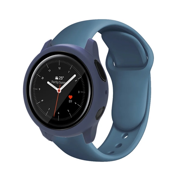 20Mm Rem Fall För Samsung Galaxy Active2 40Mm 44Mm Skärmskydd Bumper Band För Samsung Galaxy Klocka 4/5/6 40Mm 44Mm Omspärr Navy Midnight Blue Galaxy Watch 7 44mm