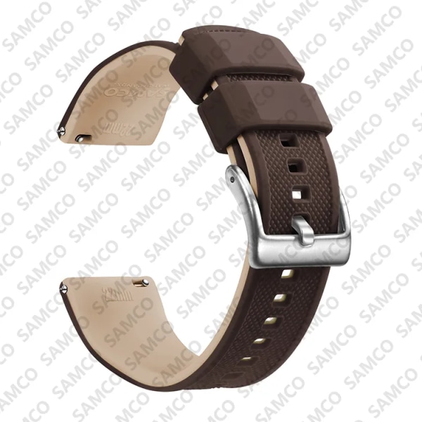 Premium silikon watch Quick Release gummi watch 18 mm 20 mm 22 mm watch Byte av watch Coffee 1