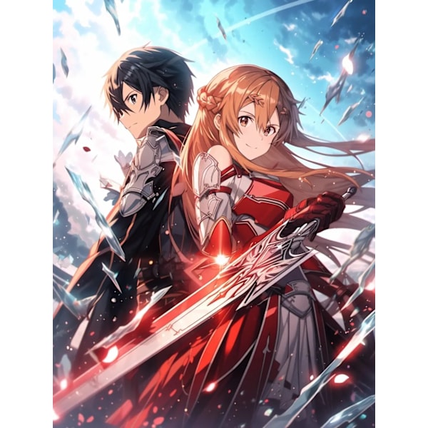 5D Japan Anime -hahmot Timanttimaalaus Sword Art Online -kuva DIY Täysi mosaiikkitimanttibrodeeraus Kristalli Kotitaidekoriste 8 Round 20x25cm