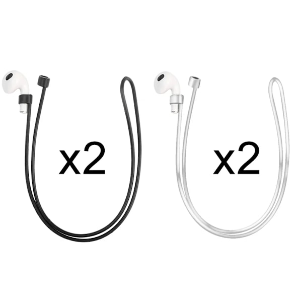 Anti-Lost Silikon Rep Hållare Kabel För Airpods 3 2 1 Pro Trådlös Bluetooth Hörlura Nack Sport Rema Sladdsträng 4pcs Mixed B 55cm not magnetic