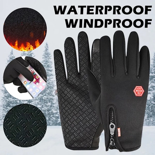 Vinterhandsker til Mænd Kvinder Varme Taktiske Handsker Touchscreen Vandafvisende Vandreture Ski Fiskeri Cykling Snowboard Anti-slip Handsker Style 2-Gray L