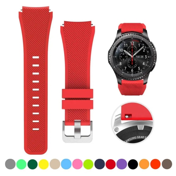 22 mm silikonband för Samsung Galaxy Watch 3 45 mm/Gear S3 Classic/Frontier/Huawei Watch GT 2 3 Pro 46 mm Amazfit GTR/Pace-rem Red Amazfit GTR 47mm