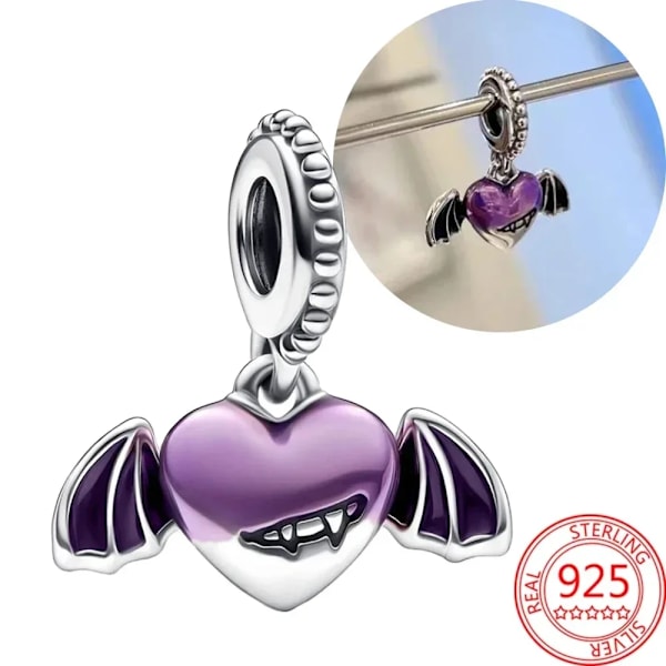 Nya 925 Sterling Silver Lila Murano Pärlor Pansy Blomma Dangle Charm Passa Original Pandora Halsband Smycken Mamma' Dagsgåva JJ055