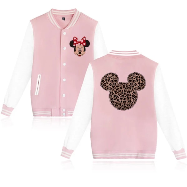 Baseballjacka tecknad anime Mickey Minnie Mouse Hoodie Barnkläder Barn Flicka Pojke Jackor Sweatshirt Hoody Baby Top black5004 110CM