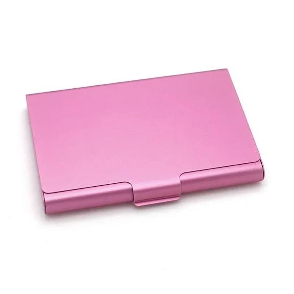 1Pc Men Business Card Case Stainless Steel Aluminum Holder Metal Box Cover Women Credit Business Card Holder Case pink