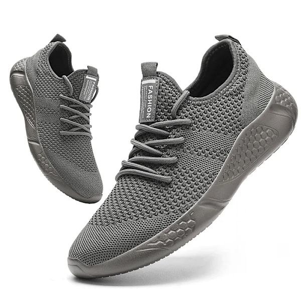 Fujeak Mænd Sneakers Åndbar Let Løbesko Lys Komfortable Casual Fodtøj Klassisk Vulkaniseret Sko Mode Trendy Lærredssko 8058-gray 39