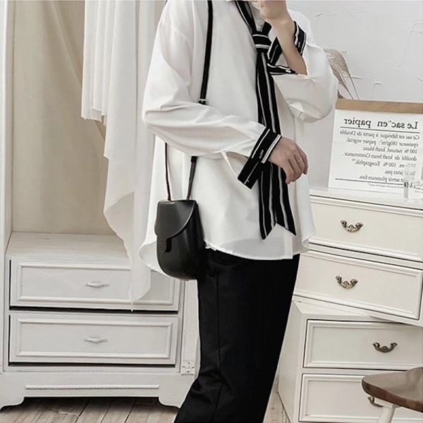 2022 Forår og Sommer Ny Slipsskjorte Langærmet Akademi Style Mænds Løs Hår Stylist Fashion Brand Pendant Trøje Plus Si Ze Black L