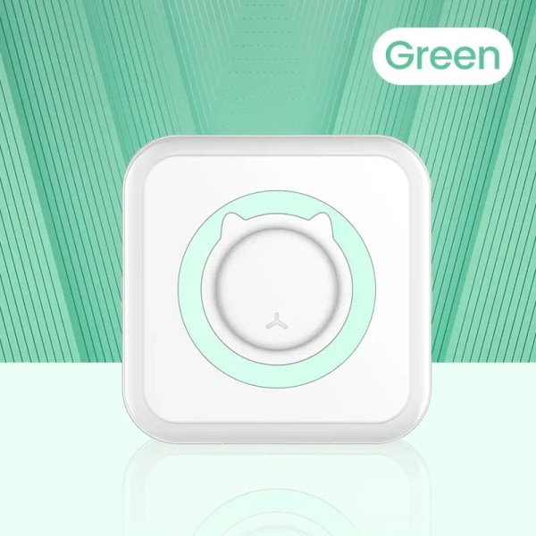 Miniskrivare Bärbara thermal klistermärken Papper Bläckfri Bluetooth Trådlös Impresora Android IOS Bärbar etikettskrivare Green