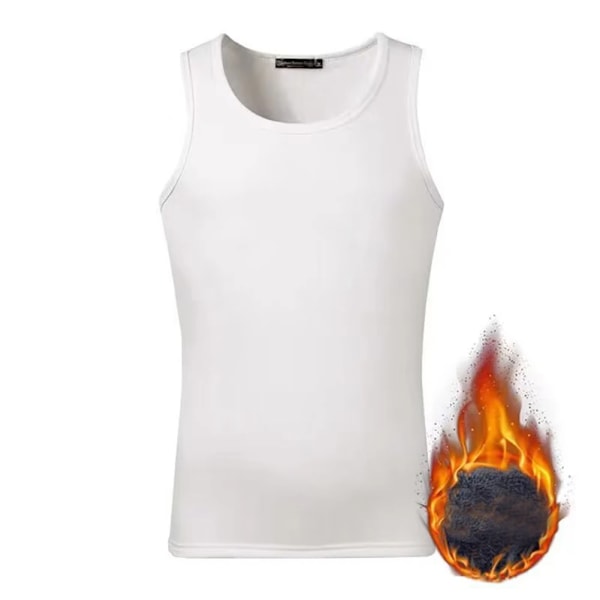 Mænds Fleeceforet Tanktop Vest Underundertøj Varmt Termisk Basislag Undershirt Thermo Tøj Pyjamas Åndbar Basis T-shirt Light gray 4XL