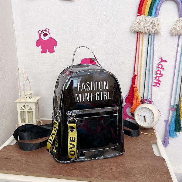 Summer Bag Transparent Ryggsäck 2024 Koreansk Stil Fashion Jelly Bokstäver Hand-Bärande Fritidsväska Strand Seaside Kvinnors Väska Kvinnors Väg Green Large