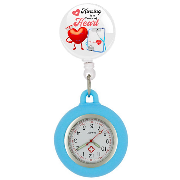 Cartoon Lovely Nursing Heart Medicine Care Colourful Arts Human Organ Printed Nurse Doctor Hospital Clip Hang Pocket Watches 13