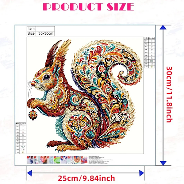 GATYZTORY Animals Pattern Diamond Painting Kit, DIY 5D Special Shape Crystal Diamond Partial Diamond Painting Mosaic Making Gift 113 30x30cm