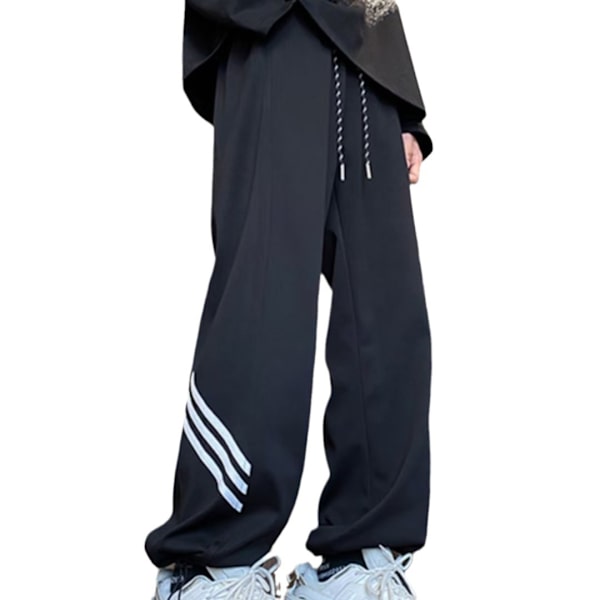 Casual Byxor Mäns Och Kvinnors Höst Och Vinter 2023 Ny Modemärke Lös Rak Fleece-Lined Vadderad Svettbyst Sportbyxor Våren Och Hösten Grey XXXL