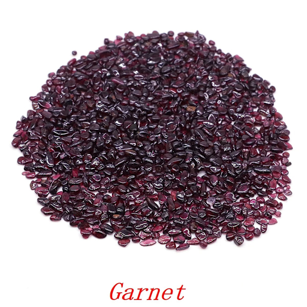 Natursten Gråsten Krystaller Chip Kvarts Malm Mineraler Reiki Healing Tumbled Agater Prøve Hjem Akvarium Fiskedam Dekoration Garnet 20g