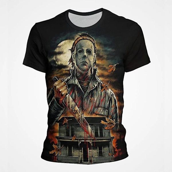 Halloween T-paita Kauhuelokuva 3D Tulosta Michael Myers Pelottava Katuvaatteet Miehet Naiset Cool Muoti Ylisuuri T-paita Ki Tees Toppi ETF3B202321113 130