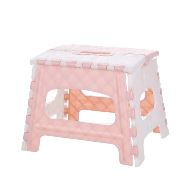 Plast badrum hopfällbar liten bänk barn vuxen utomhus bärbar hopfällbar pall liten stol fiskepall för utomhusbruk pink