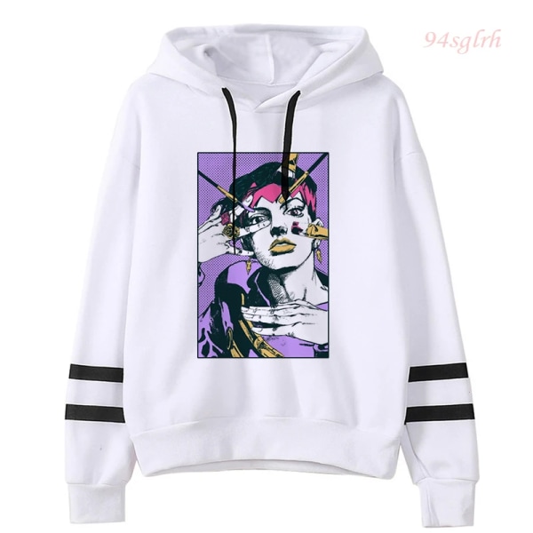 Unisex JOJO Bizarre Adventure Kawaii tecknad tryckt huvtröja japansk anime manga grafisk tröja Harajuku Hip Hop Streetwear 7022 XXL