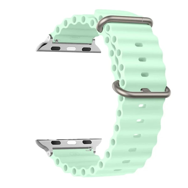 Rem För Apple Watch ultraband 49mm 44mm 45mm 41mm 40mm 38mm 44 45 mm 1:1 Original Ocean belt iWatch series 9 8 7 se band 10-Pistachio 38mm 40mm 41mm