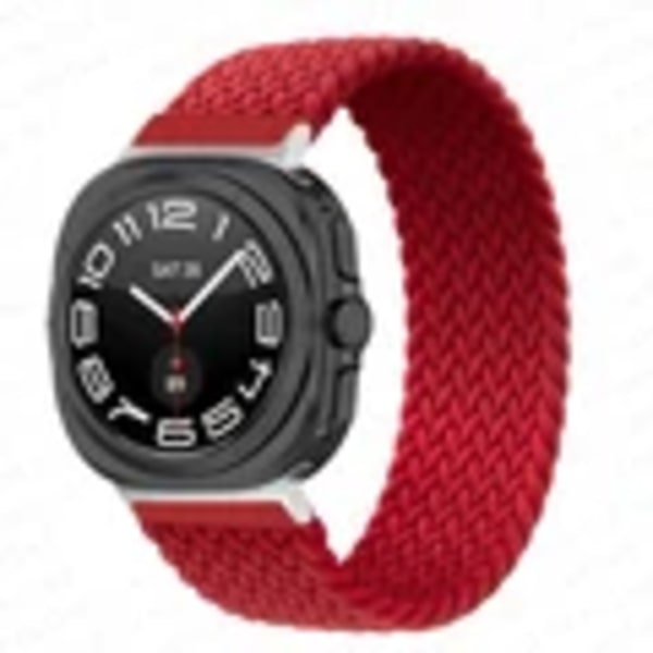 Flätad Solo Loop Strap För Samsung Galaxy Klocka 7 Ultra 47Mm Tillbehör Cora Nylon Armband Galaxy Klocka7 47 Mm Red M