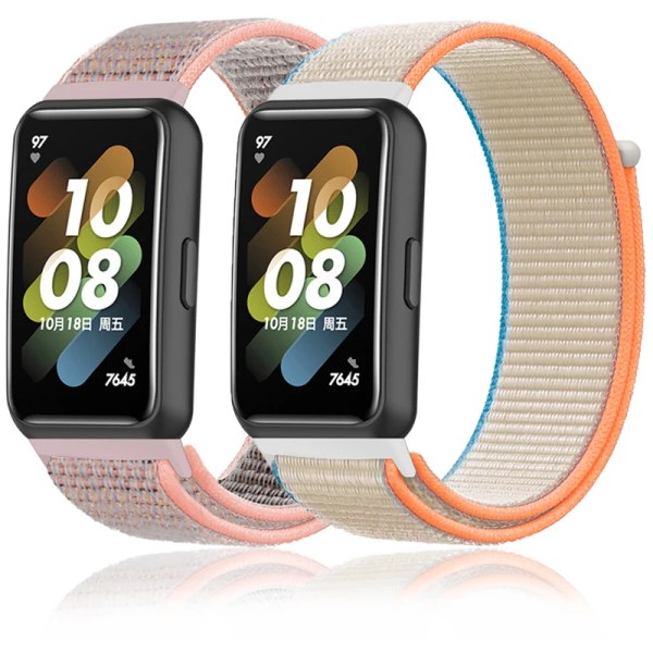 Nylon Rem för Huawei band 7 8 Sport Rem Smartwatch tillbehör Justerbart ersättningsarmband för Huawei watch 78 charcoal For Huawei 7