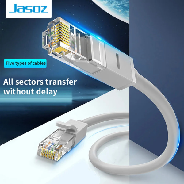 Jasoz-Câble Ethernet Catinspectés UTP LAN RJ45, 0,5m 1m 2m 3m 5m 20m, för router d'ordinateur PS2 Gray Upgraded E101 Bundle1