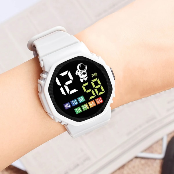 Flerfärgad smart watch för barn pojke flicka mode sportarmband LED digitala armbandsur Smartwatch för barn Vattentät L
