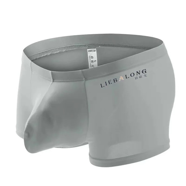 Lång Bulge U Pung Sexi Sexi Underkläder Underkläder Elephone Näsa Boxers Mäns Mjuk Komfort U Convex Mjukt Shorts Issilke Gray L