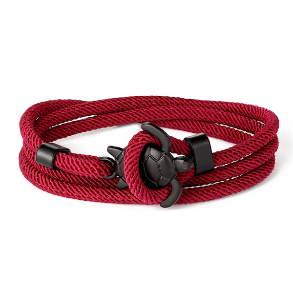 Udendørs Camping Redningsnødrebånd Dame Sort Skildpadde Armbånd Justerbart Milan Reb Armbånd Mænds Handsome Gave TZ-1567