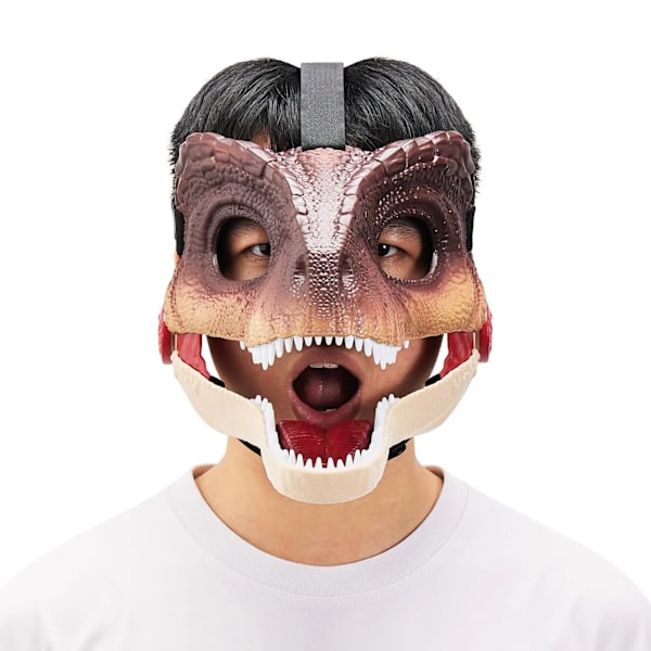 Hauska dinosaurusnaamio Dino-naamio Liikkuva leuka Halloween-naamio Dinosauruspää Kasvonaamio Liikkuva suu Juhla Cosplay-rekvisiitta F