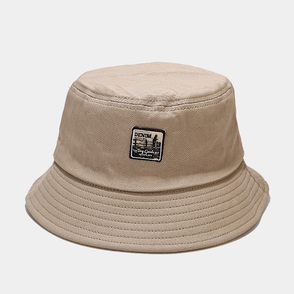 Hatt För Kvinnor Trendigt Våren Nya Retro Labeling Bucket Hatt Koreansk Stil Alla Matchande Sun Hat Trendy Men Street Hip-Hop Bucket Hatt Beige M（56-58cm）