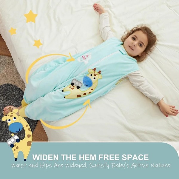 MICHLEY Cartoon Børns Baby Sovepose Sæk Med Fødder Ærmeløs Nattøj Sovepose Pyjamas Til Piger Drenge Børn Unisex 1-6T B Bear 3-5T