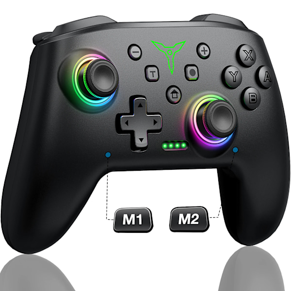 Dinofire Trådløs Bluetooth Rgb-Kontrol Til Nintendo Switch/Switch Oled/Switch Lite/Pc/Mobil Gamepad Multifunktionel Joystick Q218-wired for PC