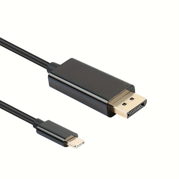 USB C till DisplayPort-kabel 1,8M (4K@60Hz) USB 3.1 Typ C till DP-skärmport kompatibel för Thunderbolt 3 MacBook Pro/Air/iPad Air 4 Pro Black 1.8m