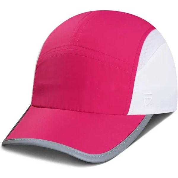 GADIEMKENSD Womens Unstructured Hats Reflective Brim UPF 50+ Outdoor Caps for men Quick Drying Hat Unisex Sport Baseball Cap Ultra Thin-rose Red 56-60CM